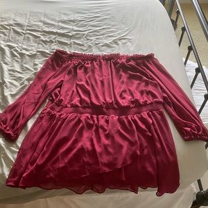 Burgundy off the shoulder tunic